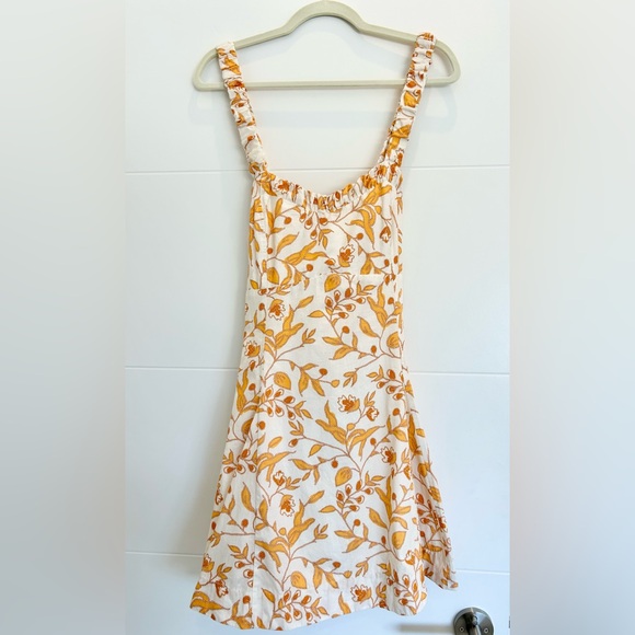 Anthropologie Maeve Sweetheart Floral Orange Yellow Mini Dress Size Large - Picture 5 of 14